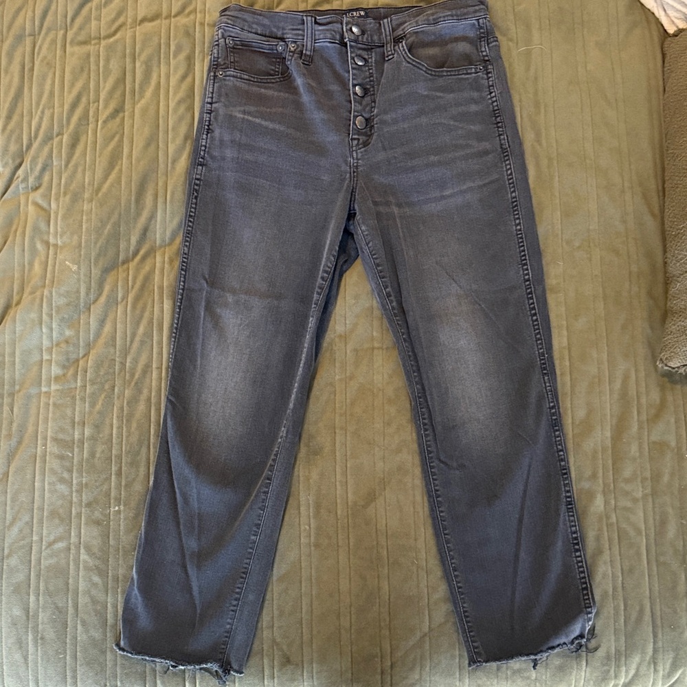 J. Crew High Rise Jeans in Dark Gray